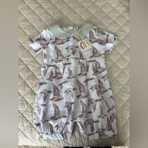 HamnerHill Baby Duck Print Romper